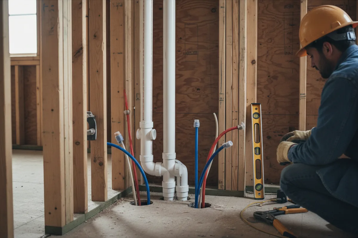 Drain and supply rough-in during Toilet Repair and Installation in Bonita Springs